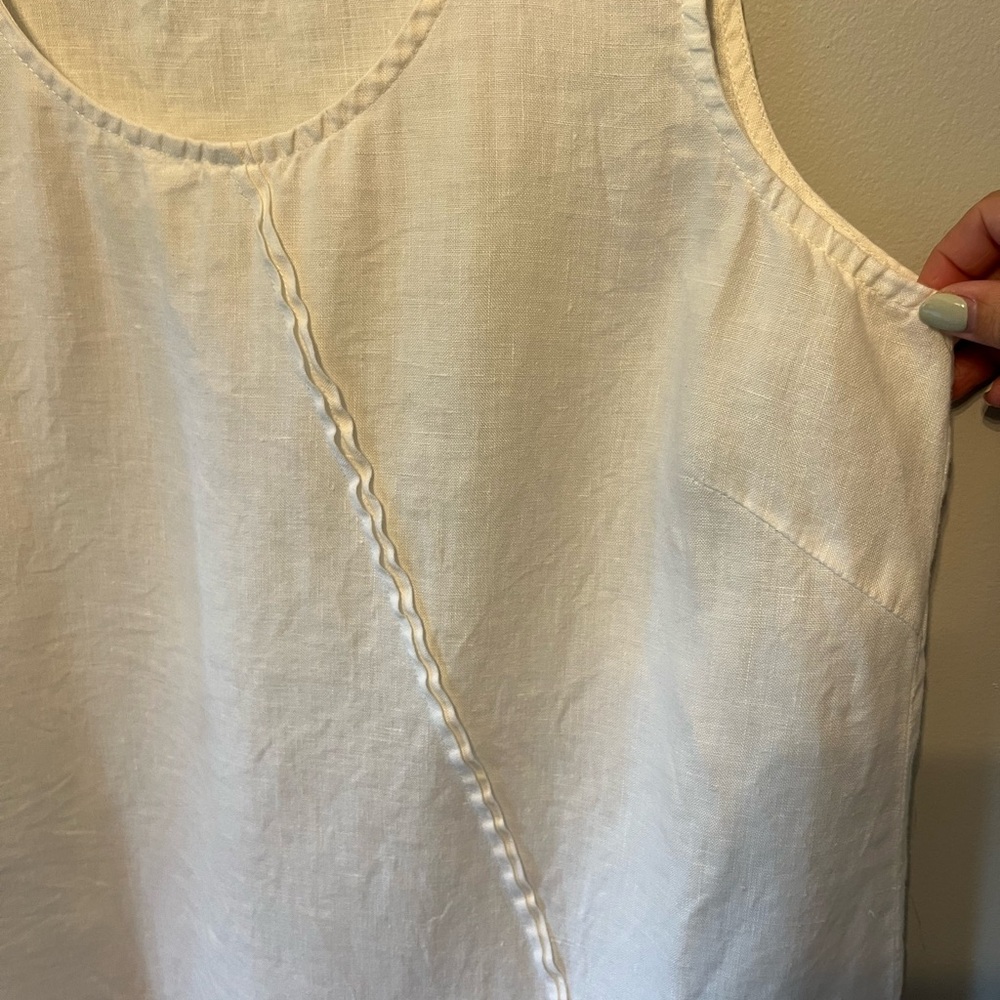 Habitat white linen tank top - Picture 6 of 8